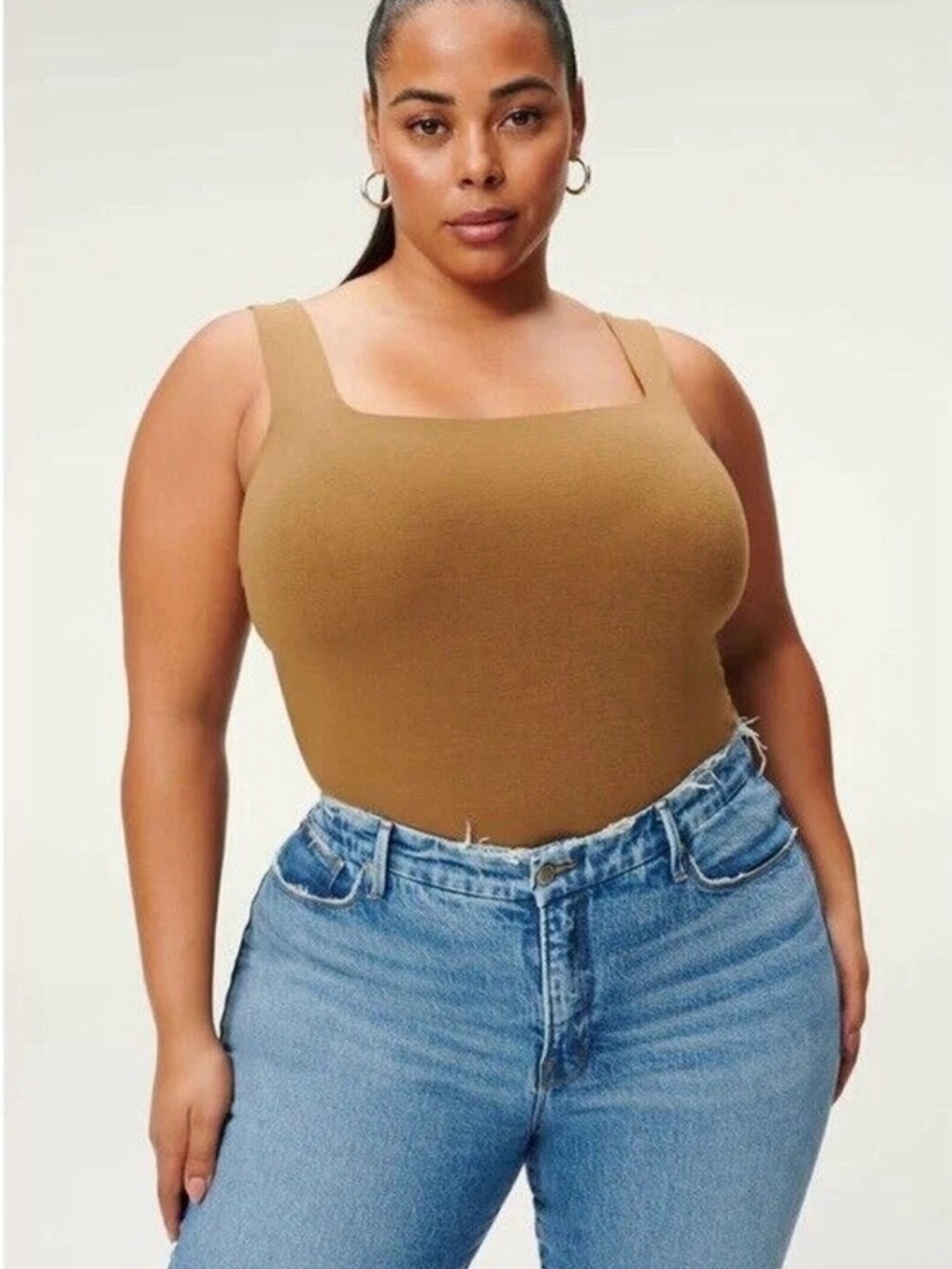 Good American Sculpting Modern Tank Bodysuit Womens Plus Size 1 Square Neck - Picture 9 of 10